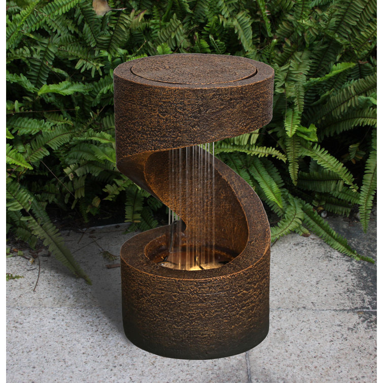 resin water fountain with light